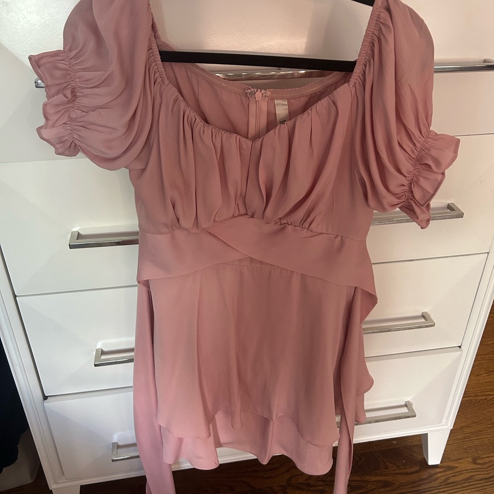 light pink tie dress